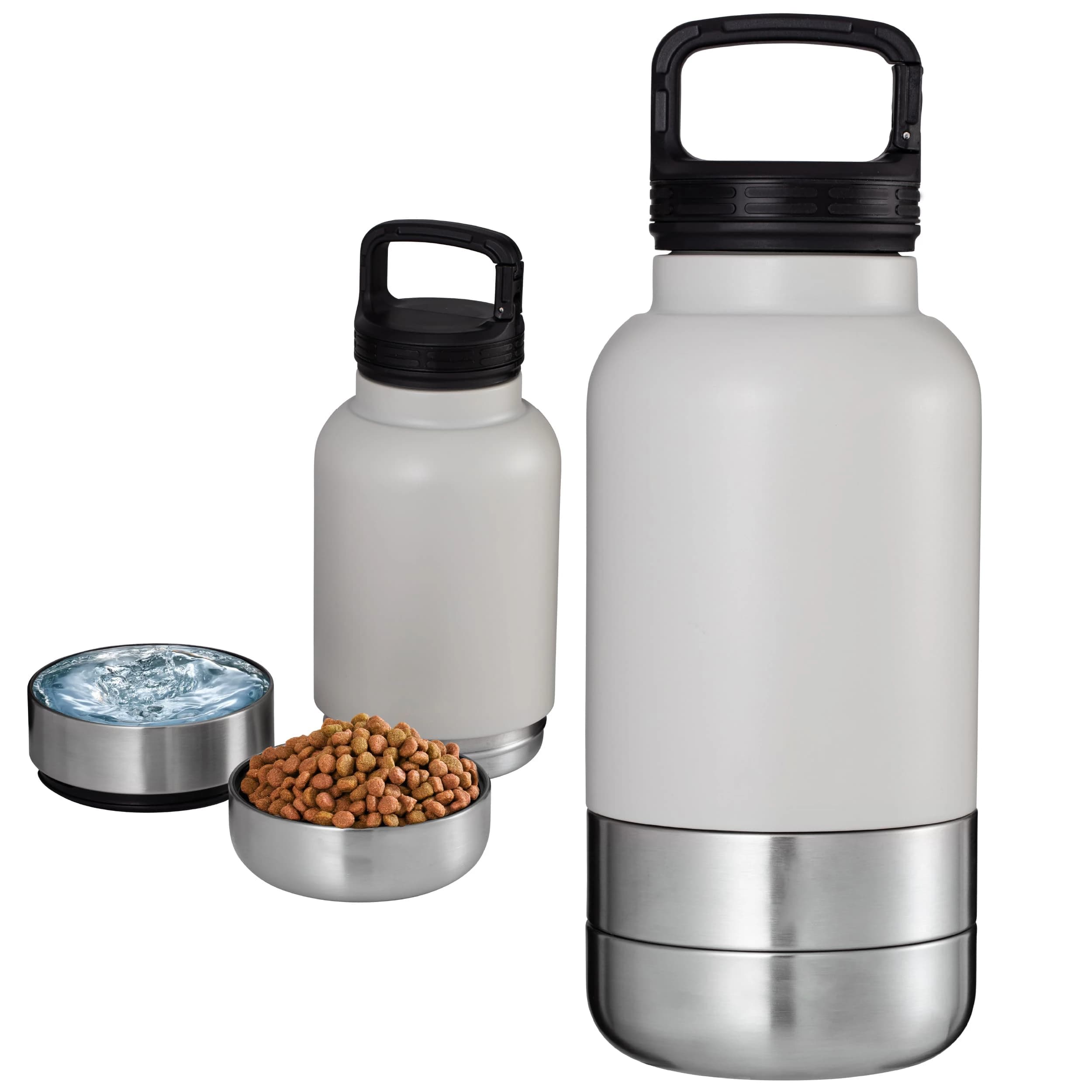 33oz Insulated Dog Water Bottle Leak Proof Stainless Steel Pet Water Container with Detachable BPA-Free Food & Water Bowl for Wa