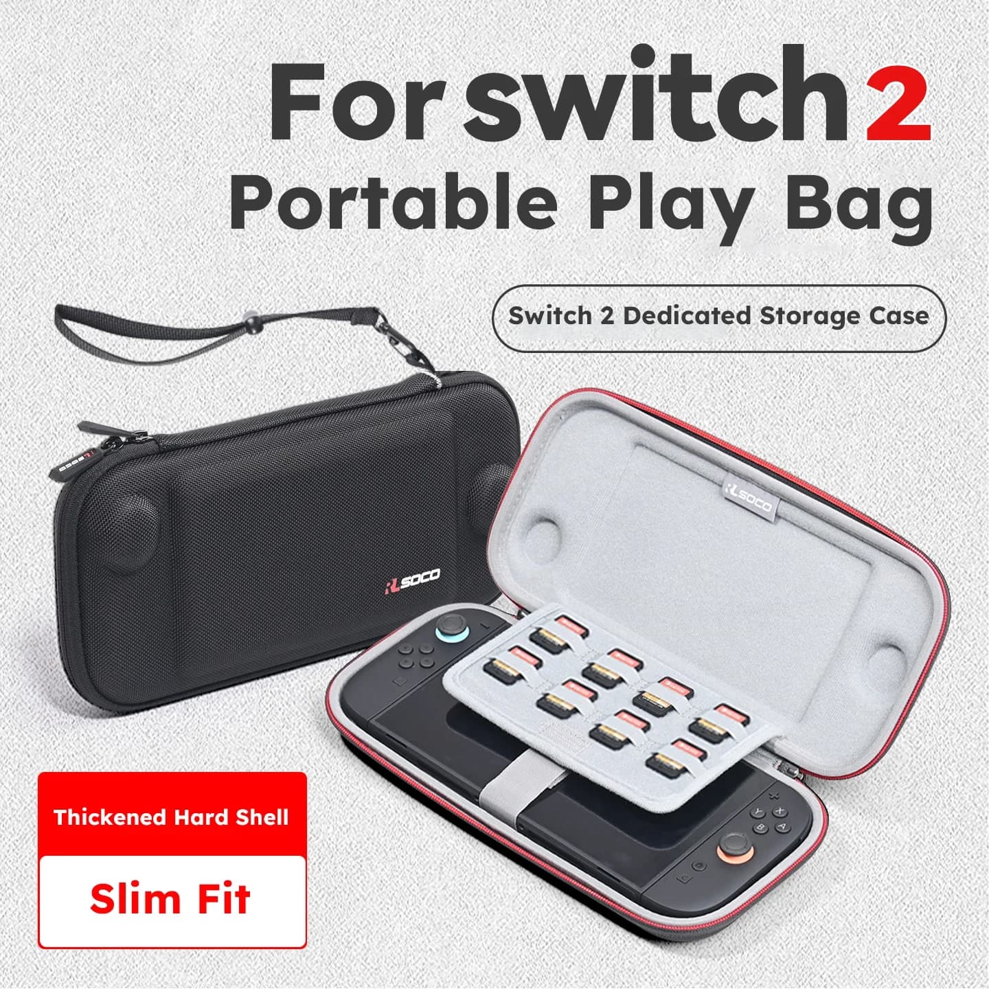 Custodia da trasporto per controller di gioco e accessori Nintendo Switch 2 Borsa portaoggetti anticaduta con borsa sismica per riporre carte da gioco