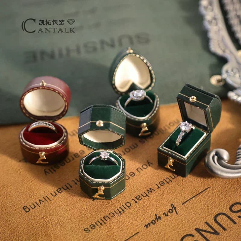 Mini scatola per anelli portatile vintage Moda squisita Gioielli di fascia alta Puntelli per riprese Scatola per gioielli di lusso leggera Scatola per anelli di fidanzamento