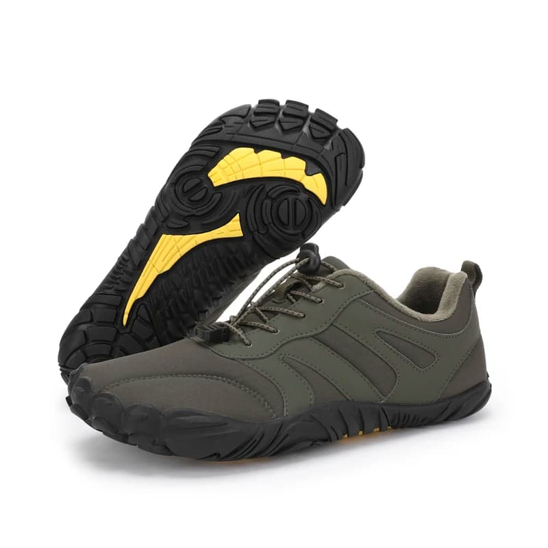 Scarpe invernali calde a piedi nudi da uomo impermeabili punta larga suola in gomma antiscivolo scarpe da trekking foderate in peluche scarpe da ginnastica da esterno scarpa da corsa