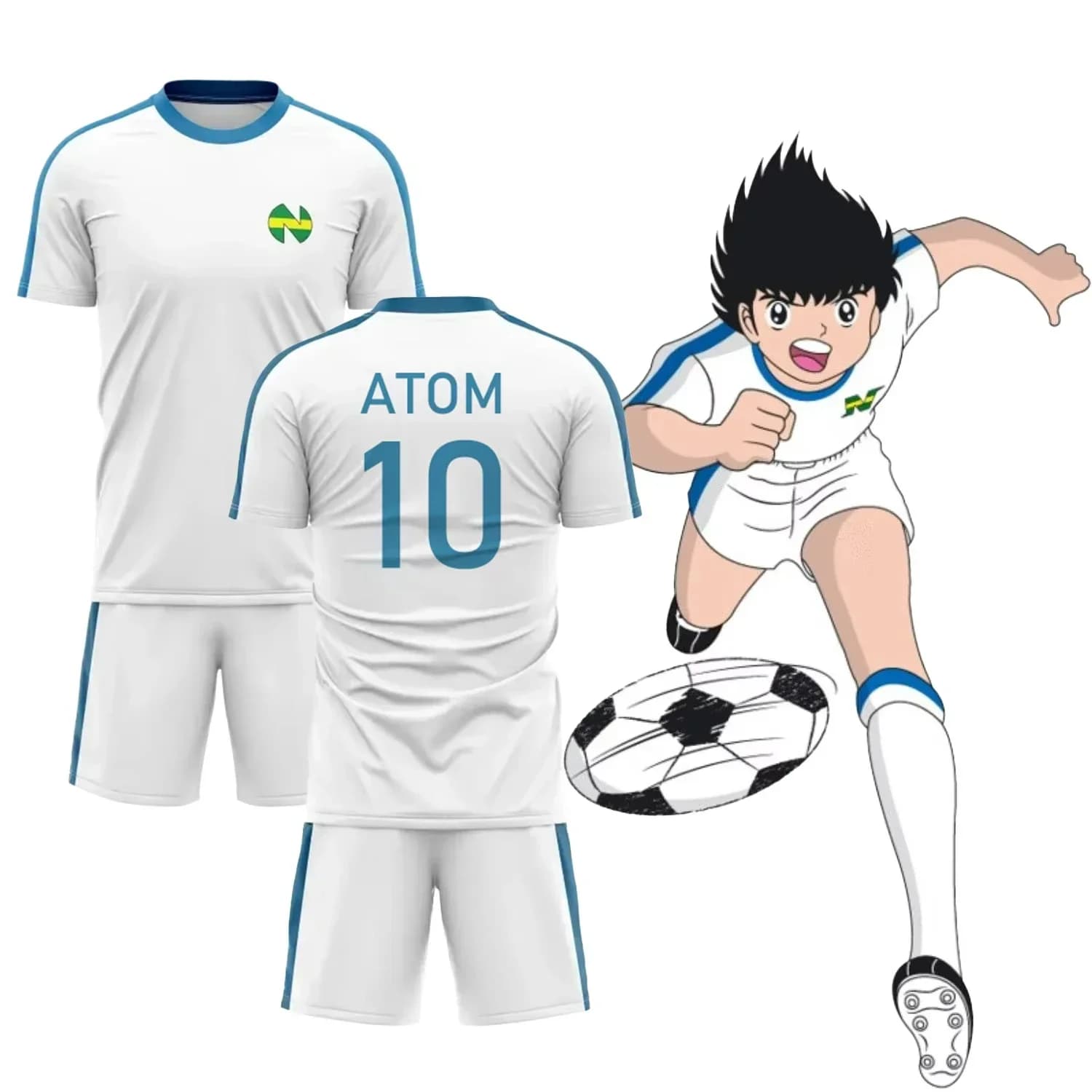 Captain Tsubasa Anime 3D stampato taglie forti T-shirt da uomo Cosplay Sport Set di pantaloncini in jersey da calcio personalizzati traspiranti ad asciugatura rapida
