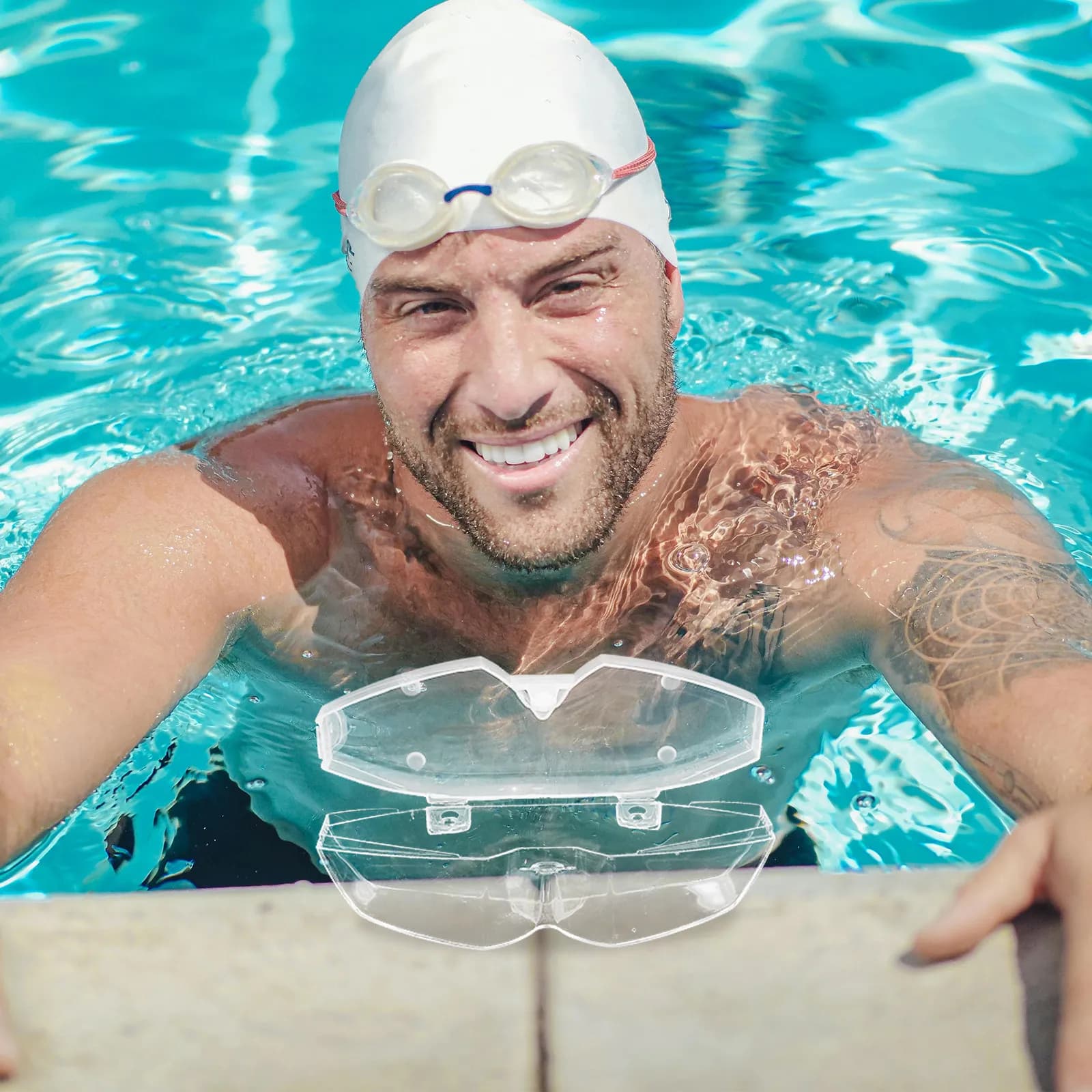 Custodia Protettiva per Occhialini da Nuoto, Piccola e Leggera in Plastica, per Conservazione Sicura e Utilizzo in Viaggio, a Piscina, Spiaggia o Palestra