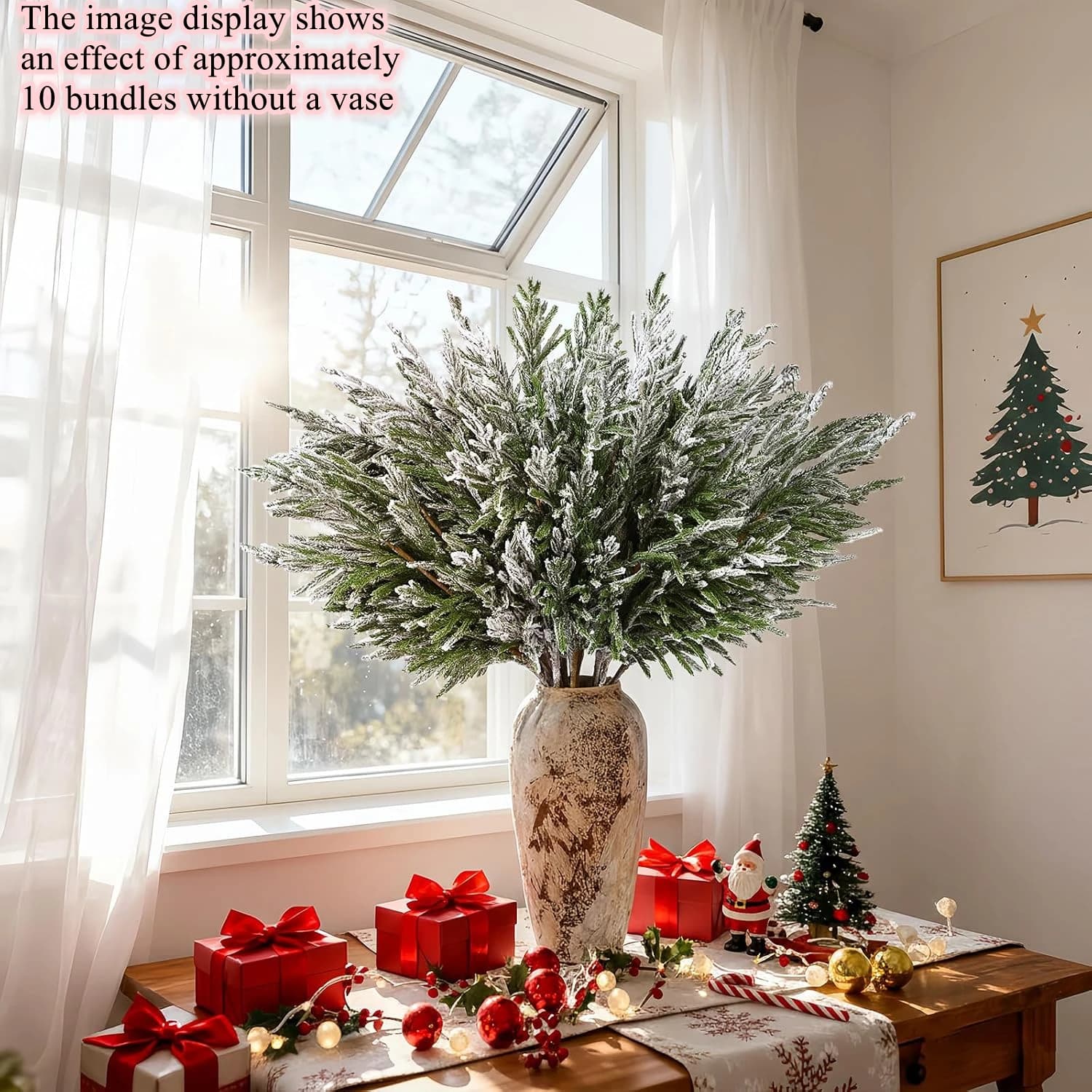 20/40 Pcs Artificial Pine Needle Plant Christmas Tree Filler Home Table Decor Outdoor Garden Party Wedding Bridal DIY Gift Boxes