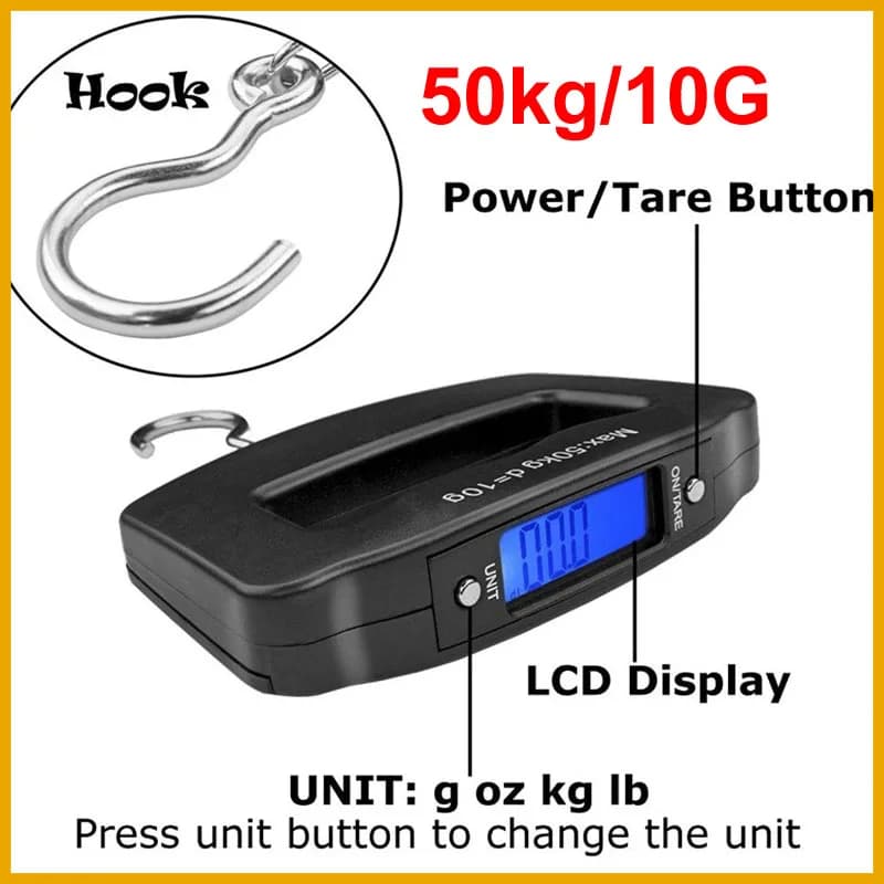 NEW 2026 50kg/10G Digital Luggage Scale Portable Suitcase Scale Handheld Electronic Scales Backlight Display Travel Accessories