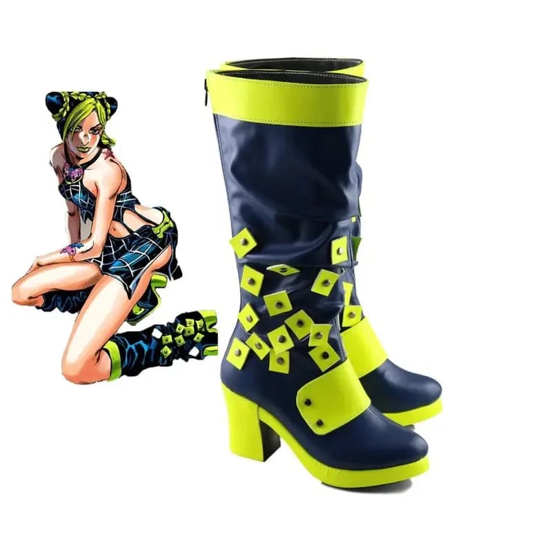 Scarpe cosplay Le bizzarre avventure di JoJo Cujoh Kujo Jolyne Schuhe Stivali