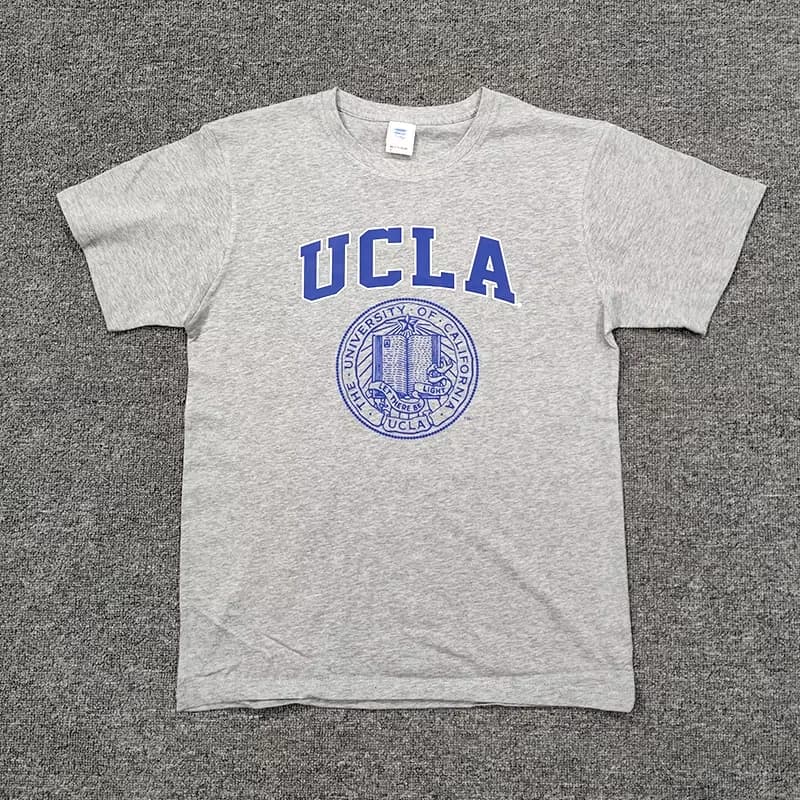UCLA University Vintage Crest Graphic T-shirt Men Women Cotton Short Sleeve O-neck Casual Blue Gray Preppy Style Tee Tops