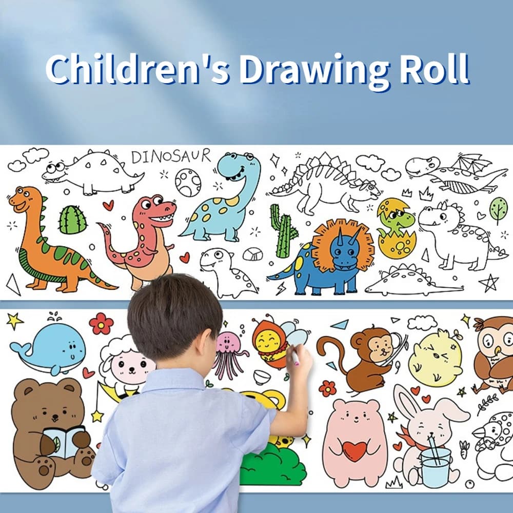 Kids drawing roll DIY coloring paper roll Colorful paper Colorful filler paper Scratch drawing paper Children's cut paper painting educational toys