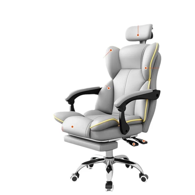 Sedia girevole ergonomica moderna per ufficio domestico Sedile con ascensore per ancoraggio Comoda sedia da gioco sedentaria Schienale in rete in pelle sintetica