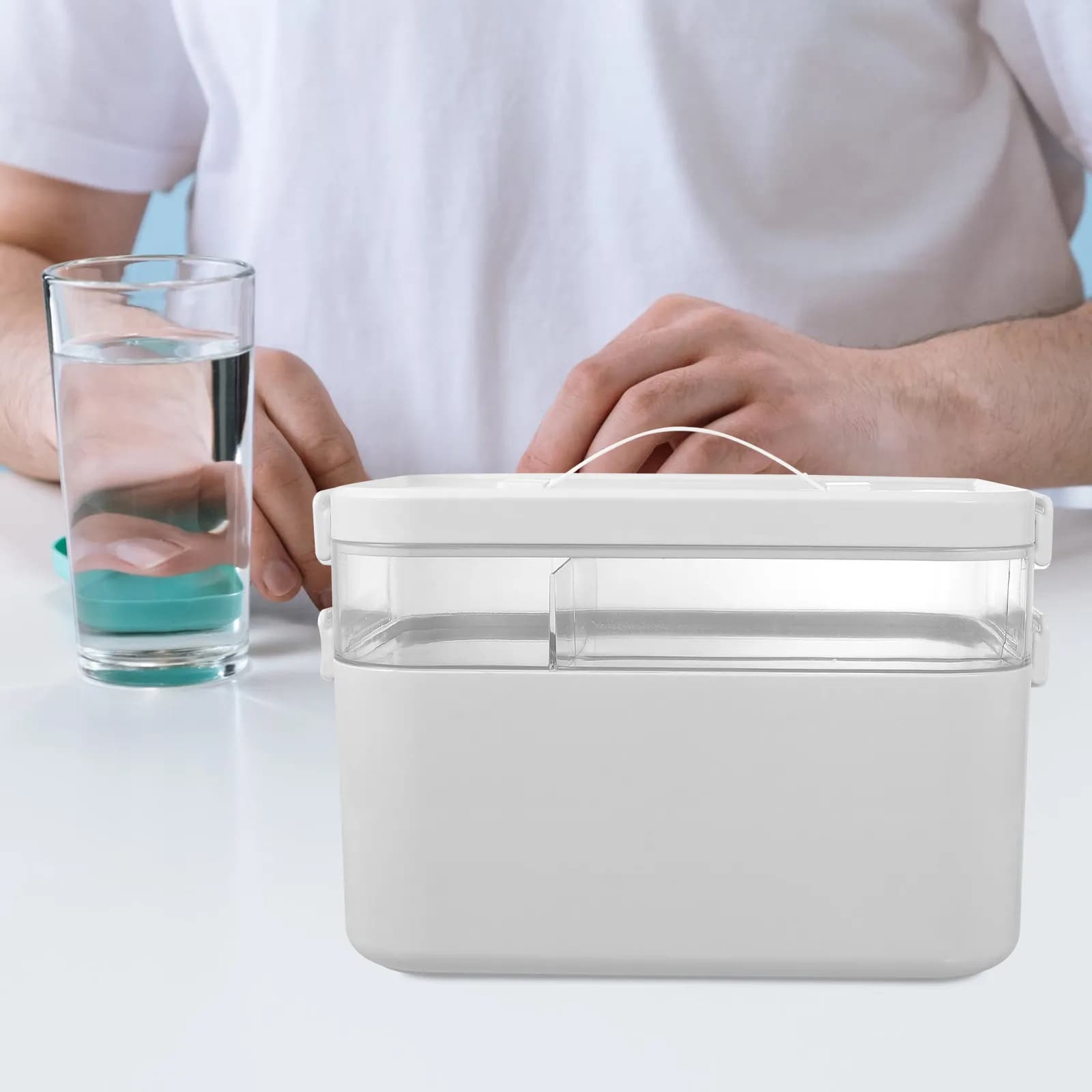 Cassetta Portamedicinali Versatile per Casa, Kit di Pronto Soccorso con Maniglia per Organizzare Medicinali e Oggetti Vari, Grande Capacità
