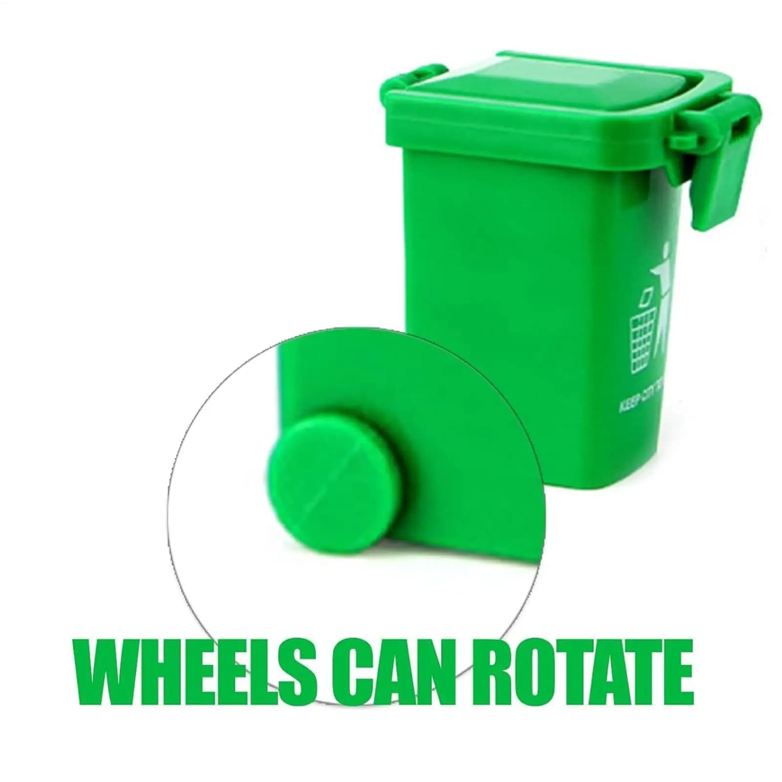 Giocattoli del pacchetto della spazzatura con coperchio e ruote Mini contenitore per il riciclaggio Secchio per rifiuti portatile per la scrivania da tavolo da ufficio in classe per bambini