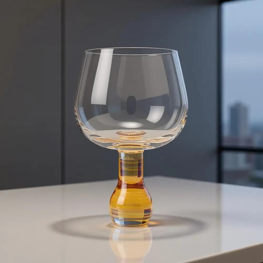 Elegante bicchiere da vino con stelo da 16 once in bianco e nero con motivo a quadretti