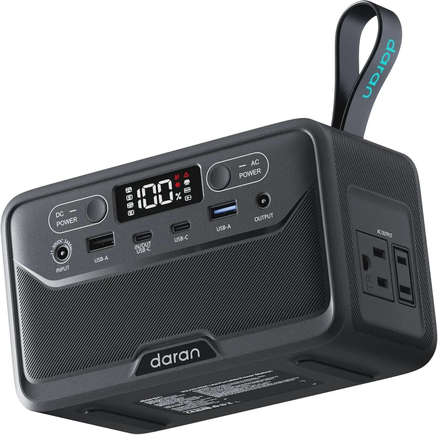 2026 Portable Power Station 89.6Wh LiFePO4 Battery, Solar Power Bank with AC Outlet 100W/110V, USB-C PD Two-Way Fast Charging