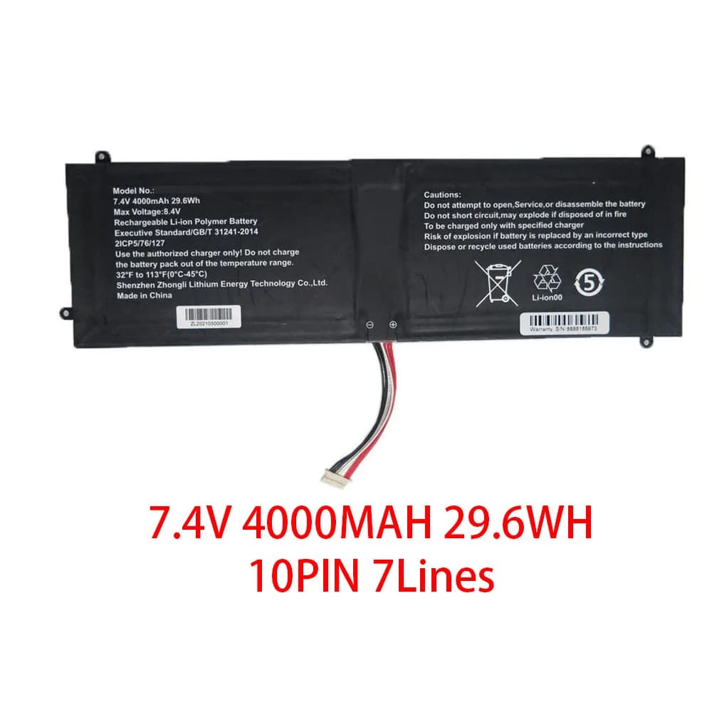 Batteria del computer portatile per Multilaser PC208 PC209 7.4V 4000MAH 29.6WH/7.4V 5000MAH 37WH 10PIN 7 linee Nuovo
