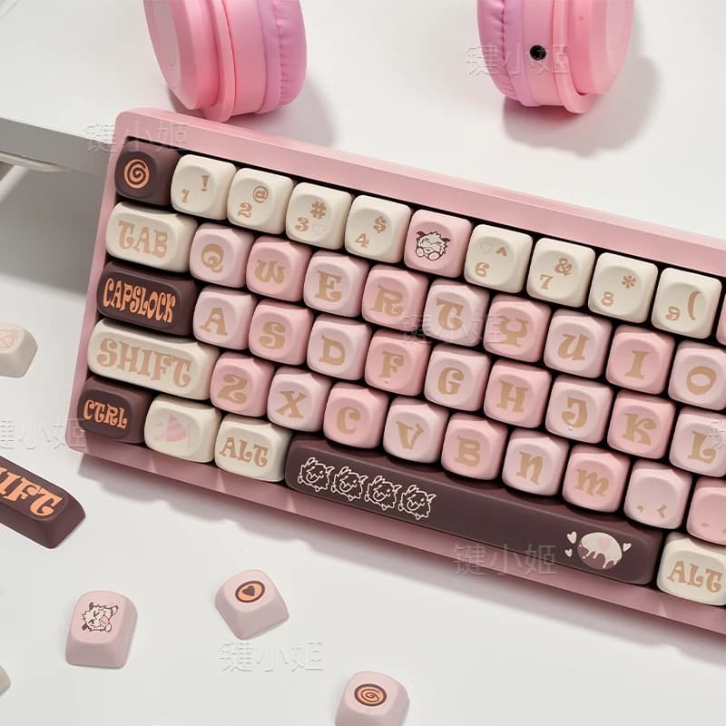 Pink schoolgirl Moa simpatico tastiera meccanica keycap gioco da ufficio 68/87/108 piccola ape