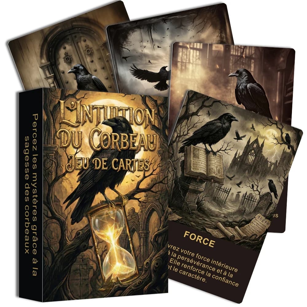 Mazzo di carte French Crow's Insight, 50 carte oracolo originali in francese, lettura e collezione personale, carte dei Tarocchi francesi, 12*8, 14+