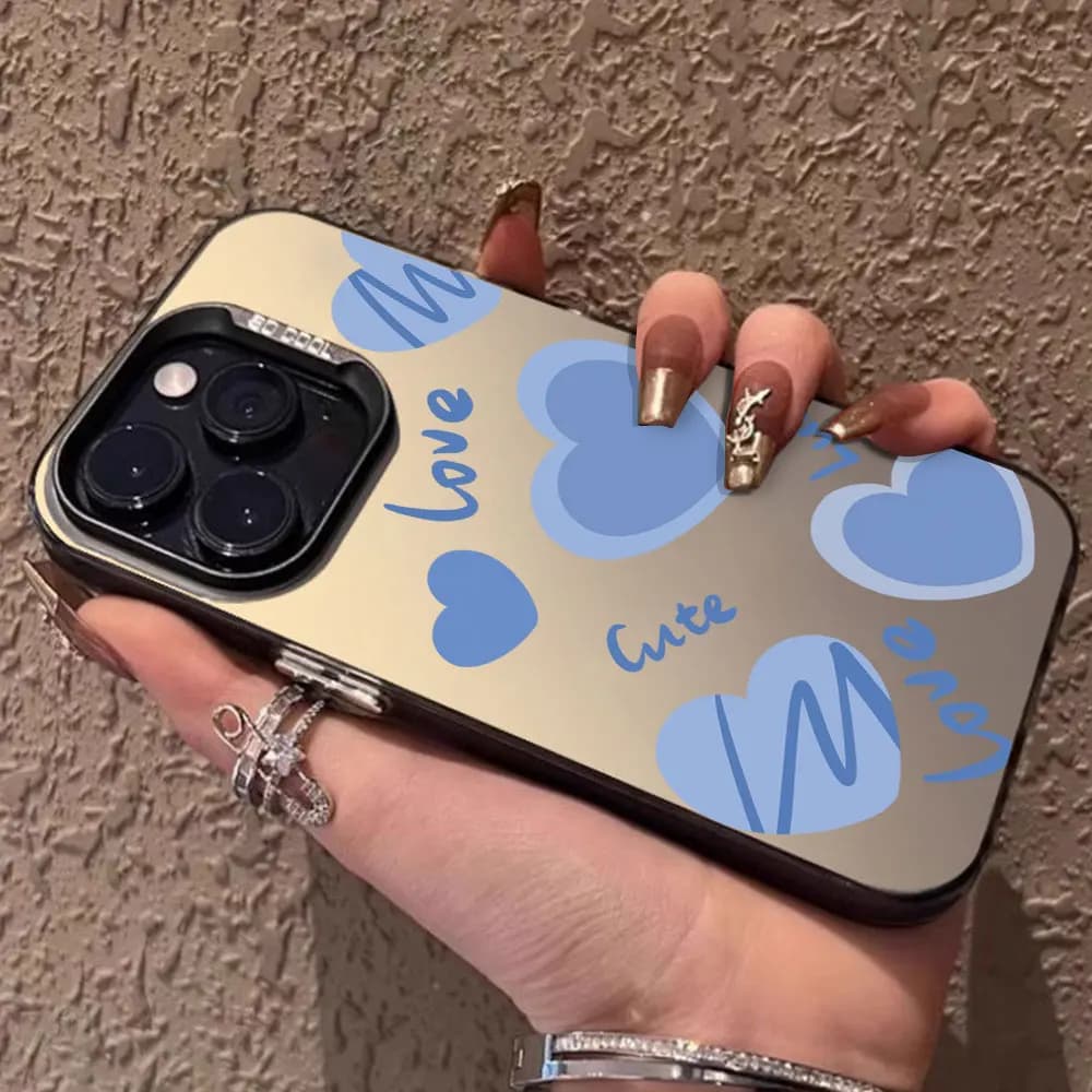 Color Case For iPhone 14 15 16 13 12 11 Pro Max X XR XS Max 7 8 Plus SE 2023 2022 2020 Cover Shockproof Luxury Love Heart Fundas