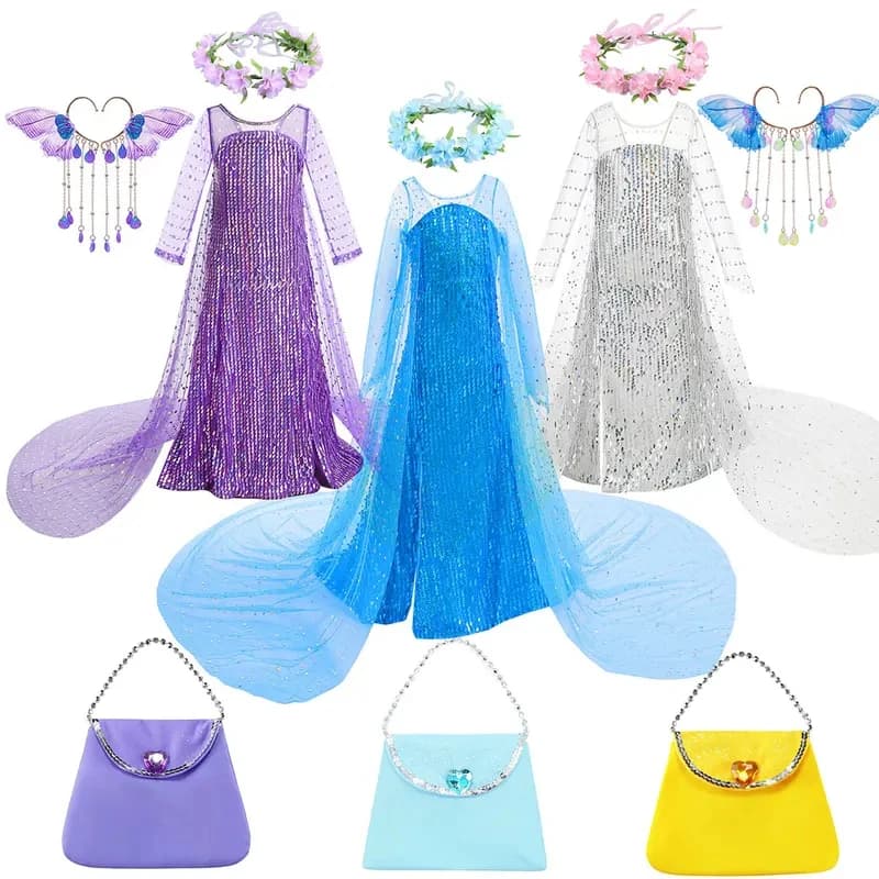 ❤ 2026 ★ Abito Principessa Aisha Multicolore con Rete a Griglia, Vestito Estivo Traspirante per Feste in Spiaggia, Costume da Principessa Aisha per Ragazze ❤