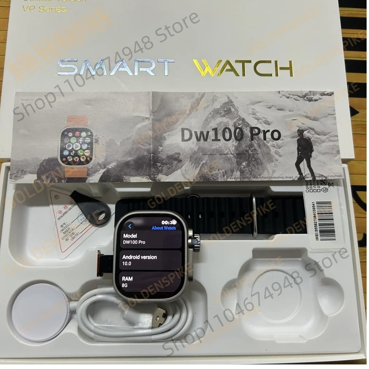 DW100 Pro Android Smart Watch Controllo sblocco impronte digitali Smartwatch 16 GB RAM 32 GB ROM Scarica gratuita App WIFI GPS 2.29 pollici Amoled