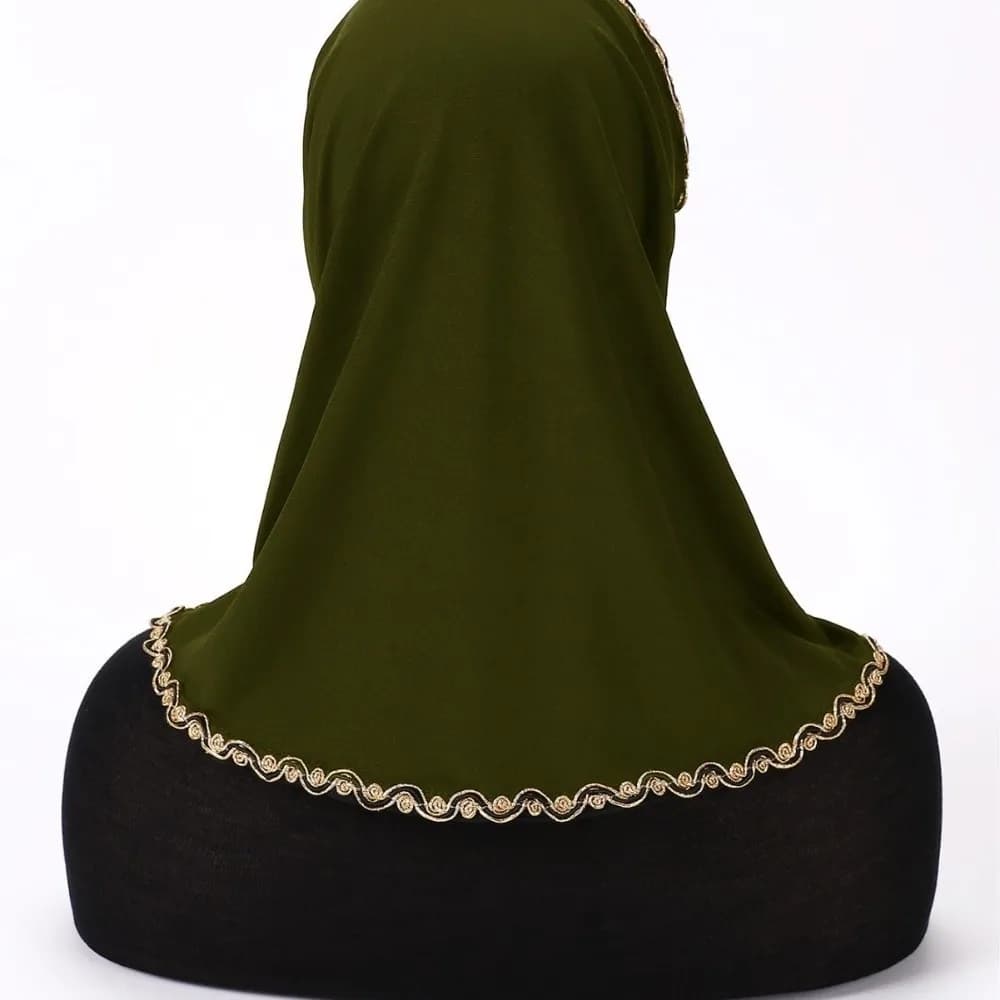 New Breathable Instant Headscarf Gold Lace Fabric Modal Stretch Underscarf Full Cover Neck Plain Hijab Scarf Women