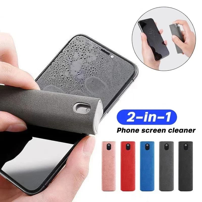 2 in 1 detergente per schermo spray strumento per la rimozione della polvere dello schermo del telefono cellulare del computer panno in microfibra per salviette per la pulizia dell'iphone iPad