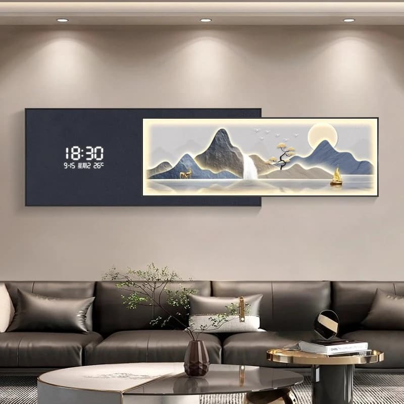 Wall clock for interior decoration, large silent LED digital watch, aesthetic decoration for living room, interior decor