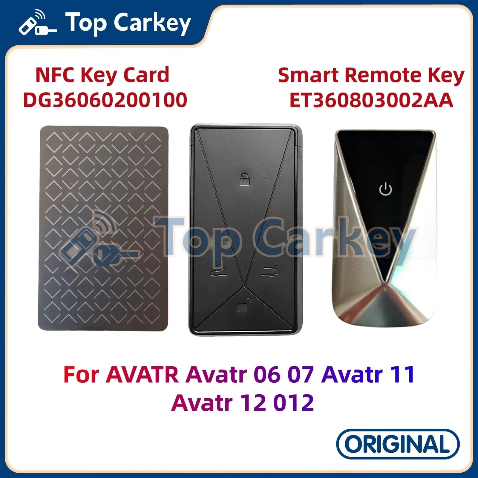 TopCarkey Originale OEM NFC Chiave Della Carta DG36060200100 Chiave A Distanza Intelligente ET360803002AA per AVATR Avatr 06 07 Avatr 11 Avatr 12 012