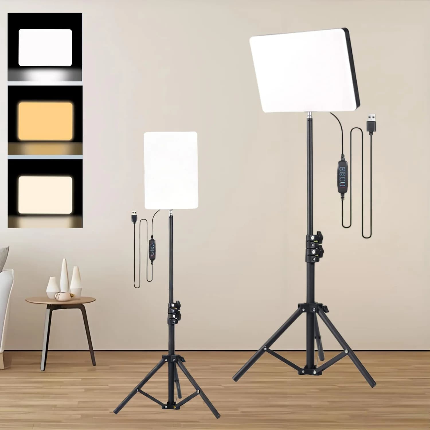 10-Inch Ultra-Thin Ring Light Kit w/ 3-Color Adjustable Lighting & 110CM Tripod