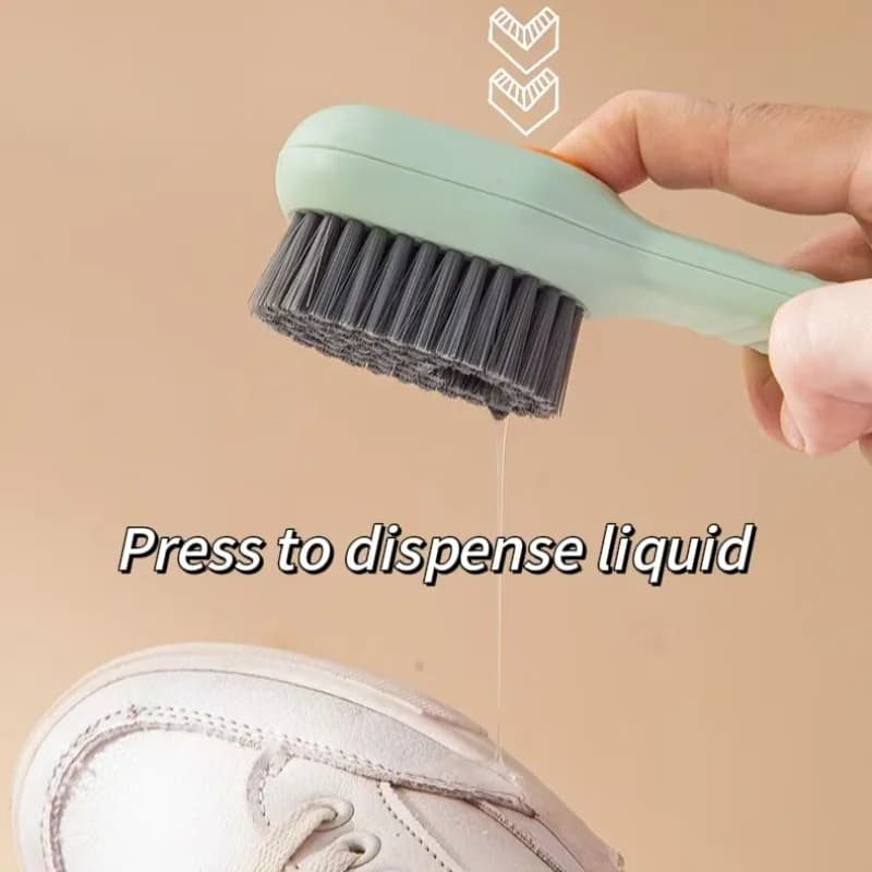 1/2Pc Spazzola per la pulizia Spazzola per scarpe liquida a setole morbide Manico lungo Spazzola per vestiti Detergente per scarpe multifunzionale Accessori per la pulizia