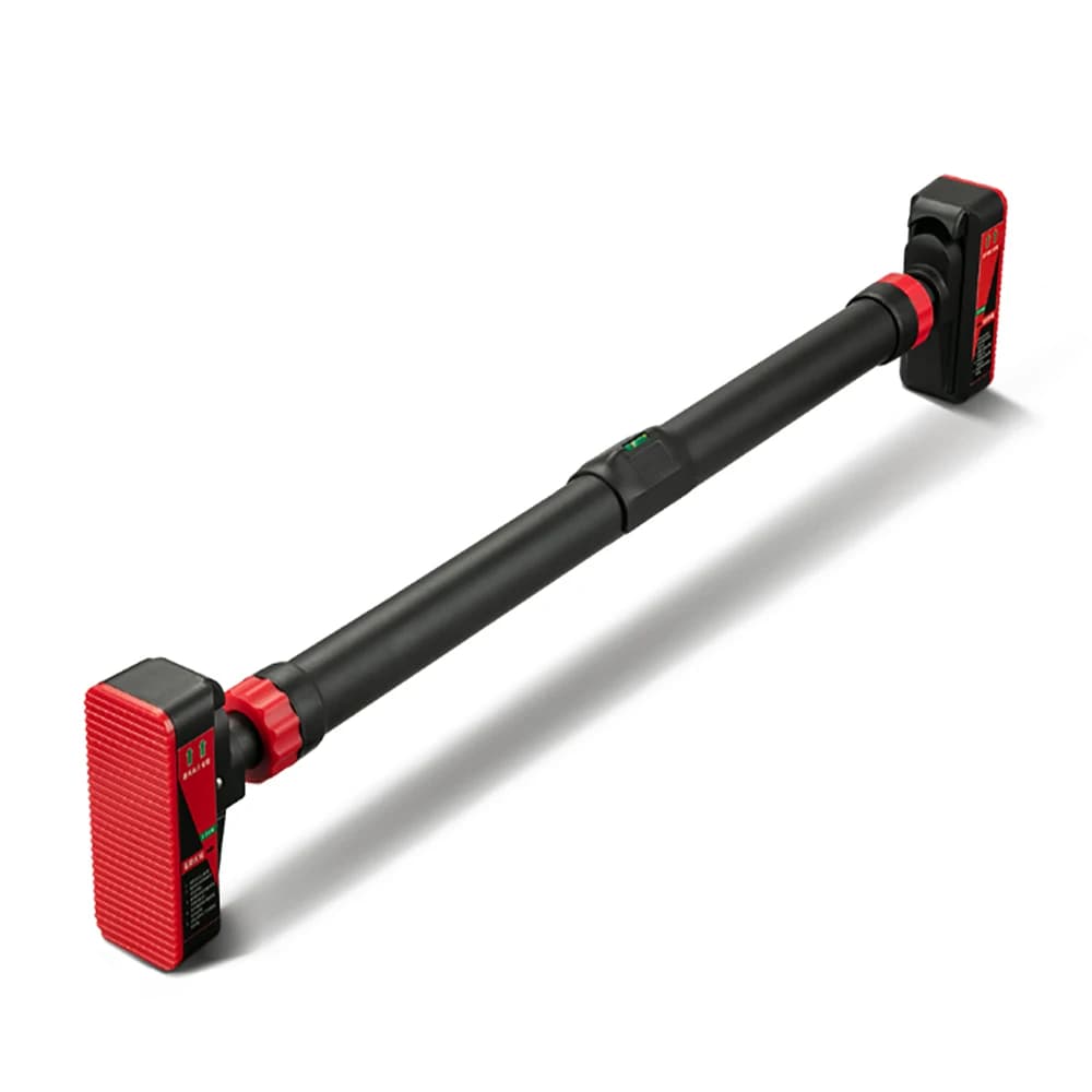 Door traction bar, for strength training, without screws, with level meter and adjustable width for home gym