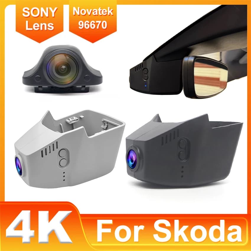 Nuovo! Dash Cam Plug and Play per Skoda Enyaq 2020-2026, Dashcam 4K per Skoda Elroq 2025 2026, DVR Auto UHD 2160P con Connessione WIFI e APP