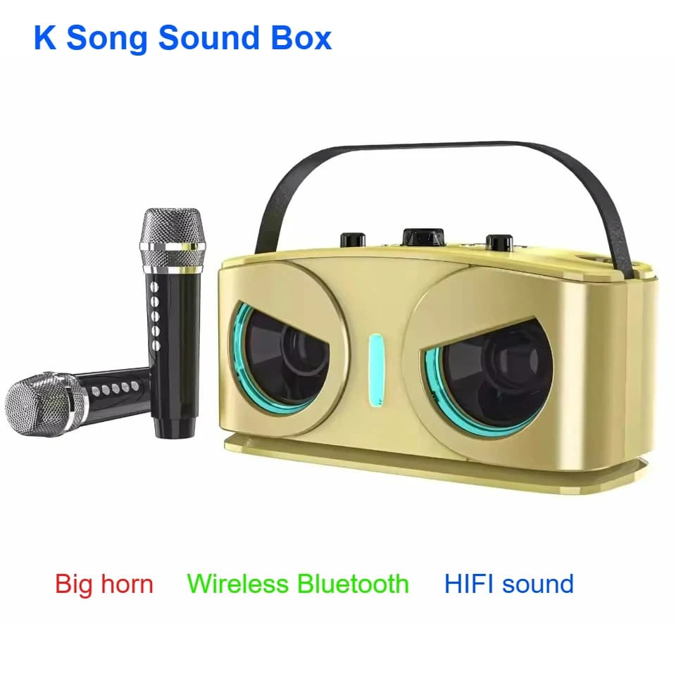 Portable Wireless Karaoke Bluetooth Speaker With Microphone Machine Subwoofer Powerful Caixa De Som Audio Bocina Sound Box Music