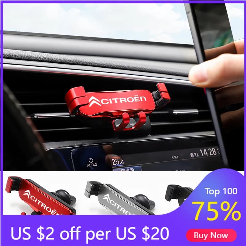 Supporto per Telefono da Auto in Lega di Zinco 2026, Clip per Bocchetta dell'Aria per Citroen C1 DS3 C2 C3 Vts C4 Saxo C4L C5 C6 C8 X