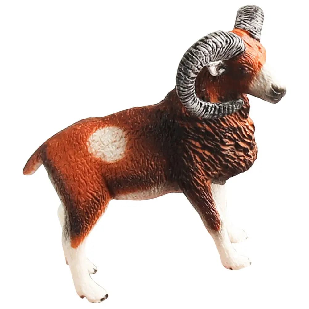 Statuetta Colorata di Mouflon, Ornamento Decorativo da Scrivania, Modellino Animale Selvatico, Regalo Educativo per Bambini