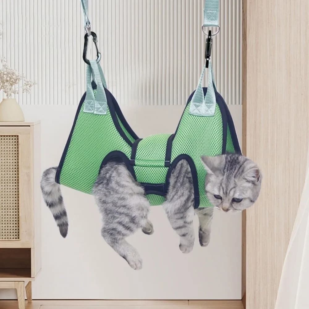 Adjustable Dog Grooming Hammock Mesh Anti Scratch Cat Restraint Sling Breathable Anti Bite Pet Nail Trimming Hammock