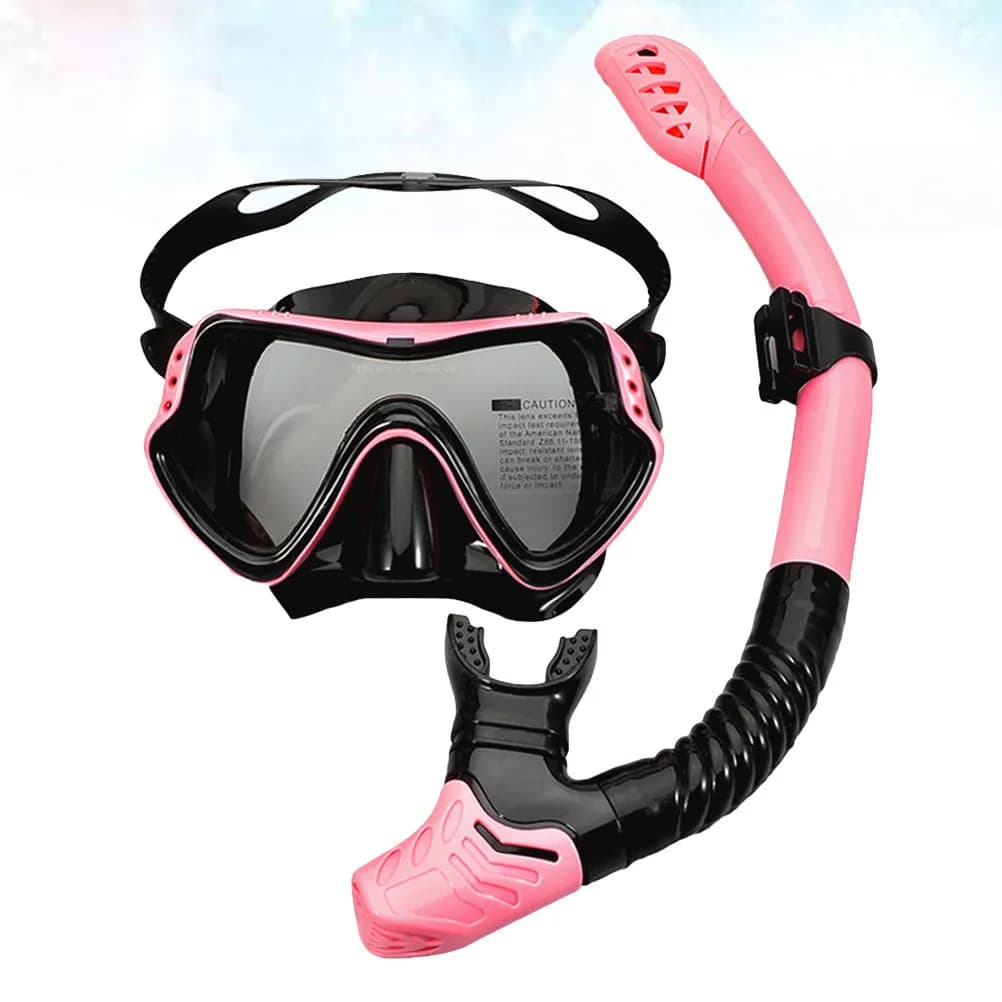 Occhialini Professionali per Snorkeling e Nuoto con Tubo di Respirazione Integrato, Lente Singola, Visione Ampia, Guarnizione in Silicone, Unidirezionale