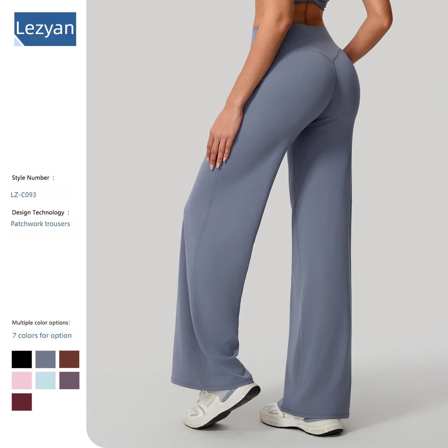 Pantaloni Larghi Morbidi da Yoga Lezyan, Pantaloni a Vita Alta per Pilates, Corsa e Fitness, Leggings da Palestra per Donna