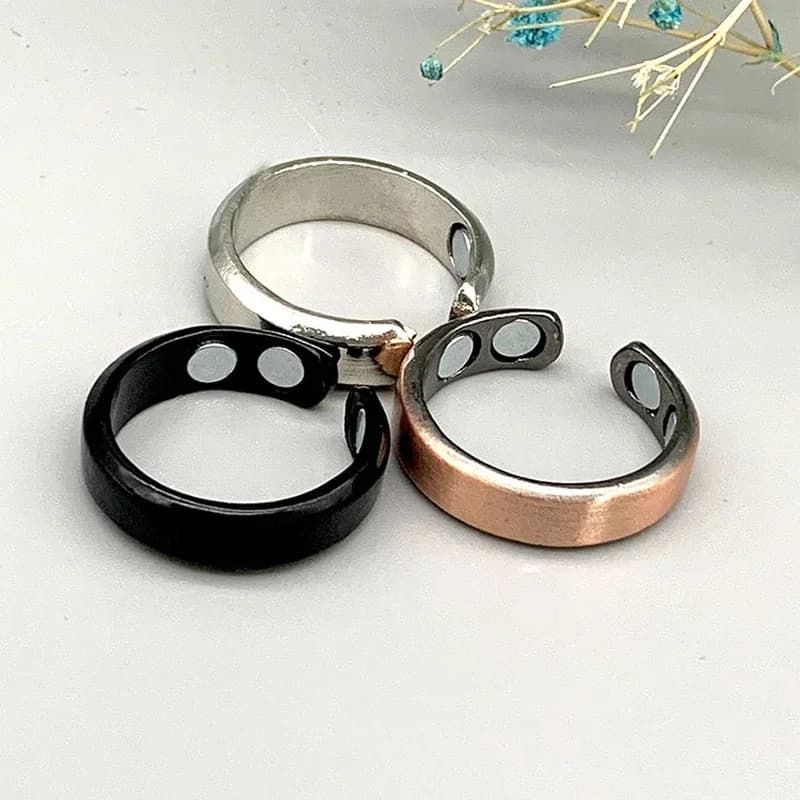 Anelli magnetici per la perdita di peso per donna Uomo Power Stopper Dormire Anti russare Gioielli per assistenza sanitaria Anello per dito per terapia magnetica
