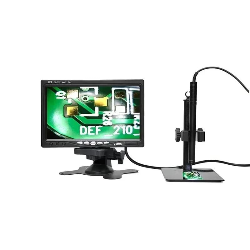 B003A 200X Portale Mini TV monito LCD compatibile con uscita AV digitale lente d'ingrandimento per microscopio con supporto LED