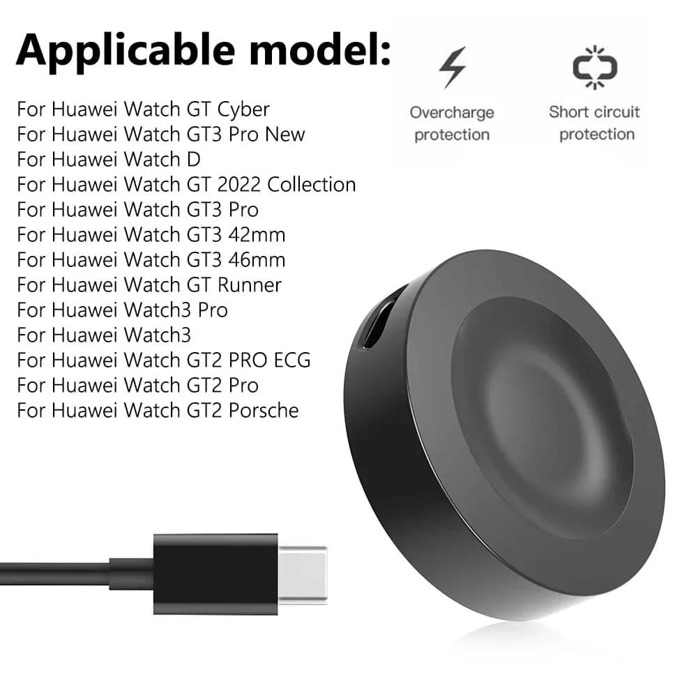 USB charging cable for Huawei Watch 3 4 5 GT2 GT3 GR4 Pro GT Runner Watch D Wireless Dock Stand Power Magnetic watch charger