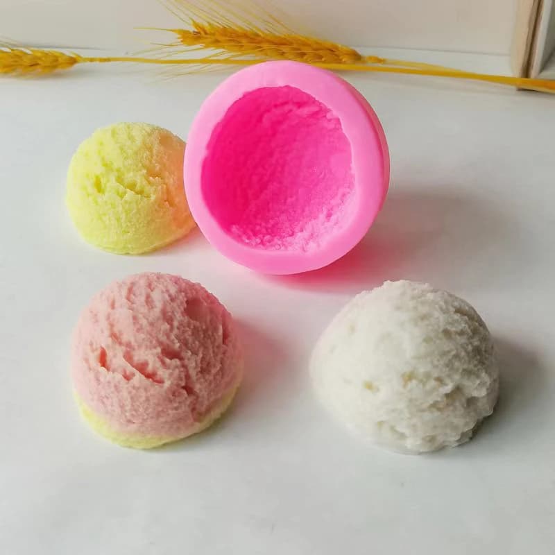 Silicone Ice Cream Ball Mould Silicone Mould for Candle Ornament for DIY Aromatherapy