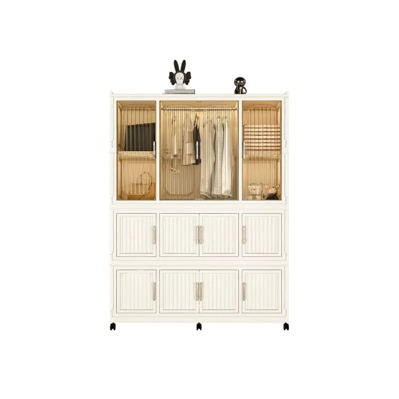 Organizzatore portatile per armadio guardaroba per vestiti, cassettiera con 12 porte magnetiche, 12 cubi e 1 asta per appendere, include 6 grucce,