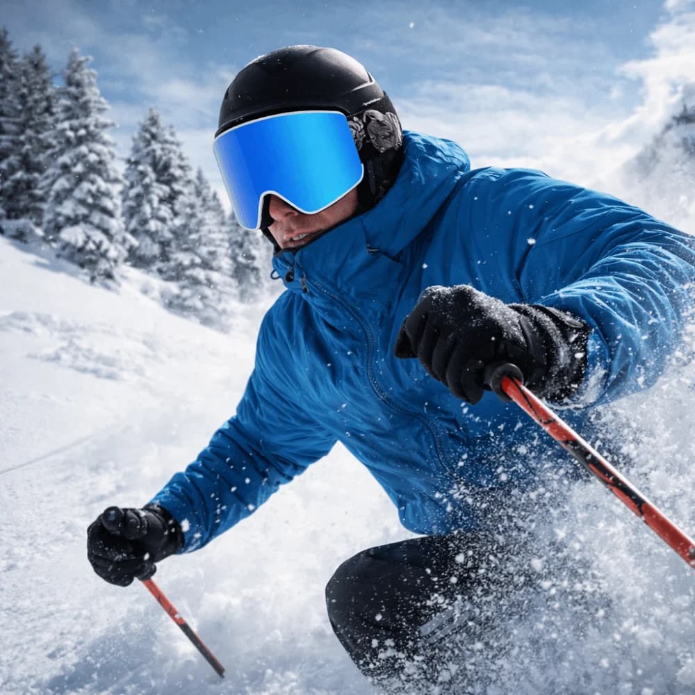 UV400 Protection Ski Goggles Double Layers Anti-Fog Snowboard Goggles Cylindrical Lens Full Coating Snow Glasses Outdoor Sports