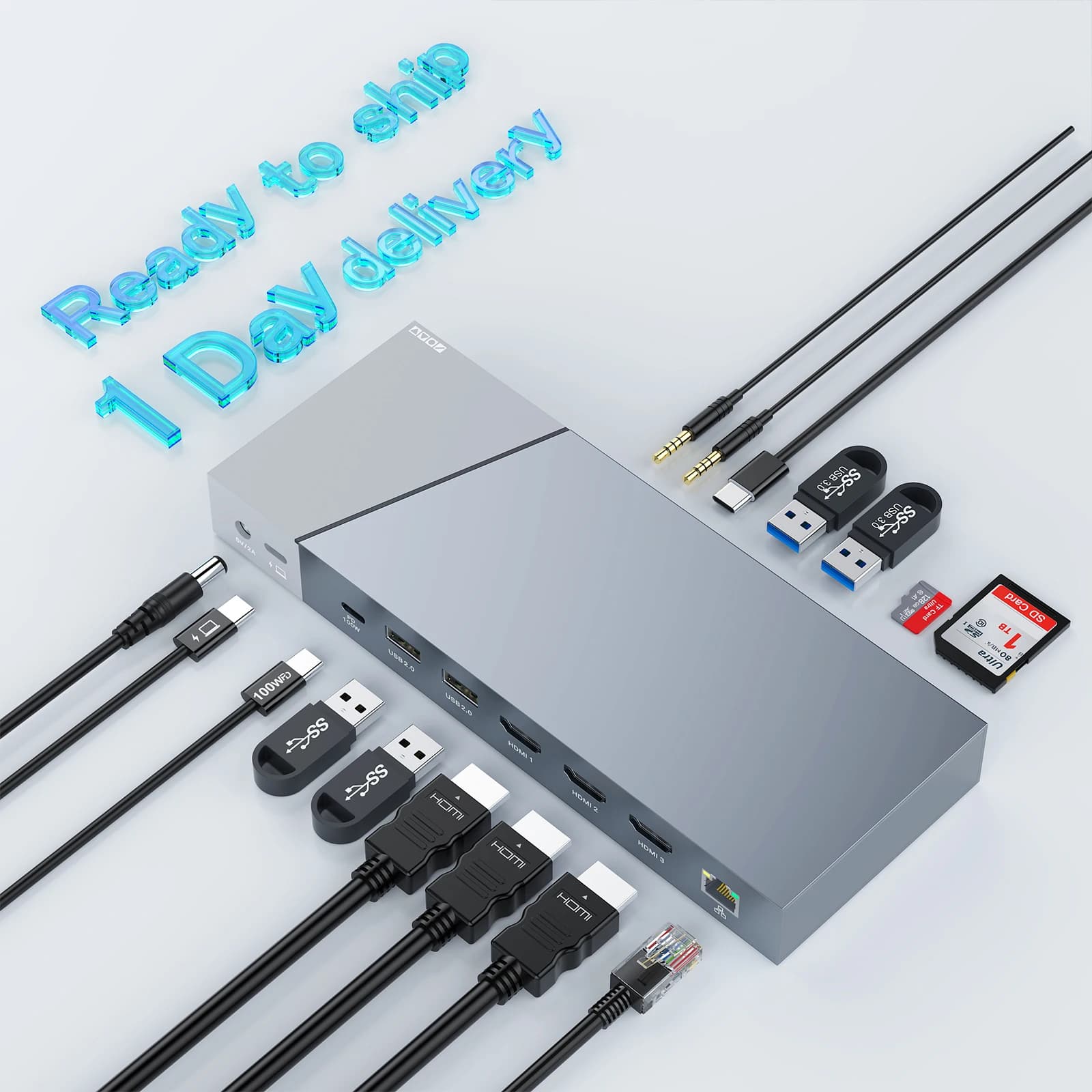 Desktop Computer Laptop Hub 16 Ports Tripple Monitor Displays Type C Alt Mode DisplayLink Enable USB a C Docking Station