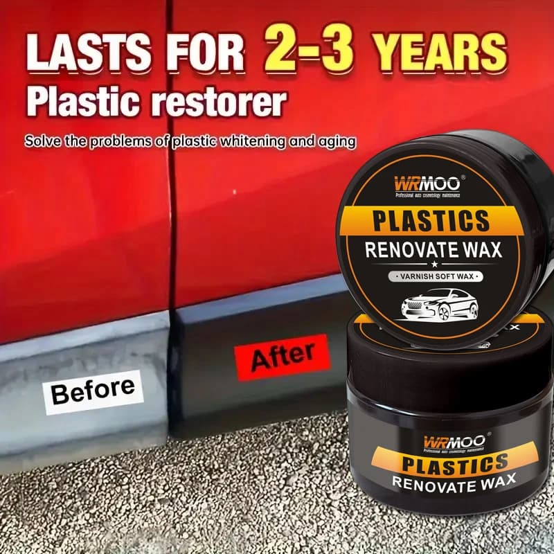 Restauratore di plastica ad alte prestazioni: kit di rivestimento ceramico per auto, dura 2-3 anni! Ripristina finiture sbiadite e gomma Deep Black Shine