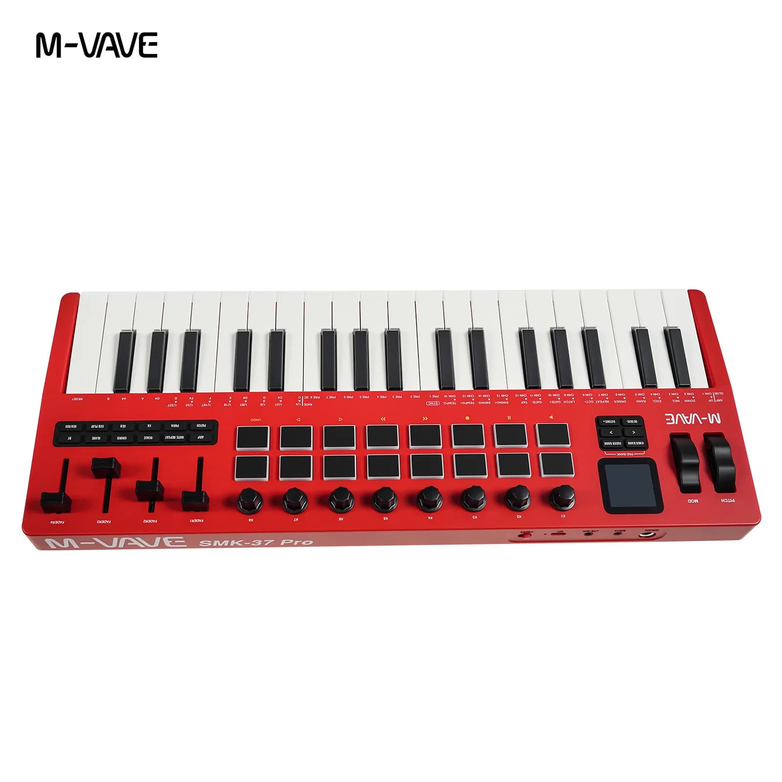 Controller MIDI per tastiera M-VAVE SMK-37 PRO 37 tasti 16 pad RGB e 8 manopole Supporta il funzionamento del software dei sistemi di connessione wireless