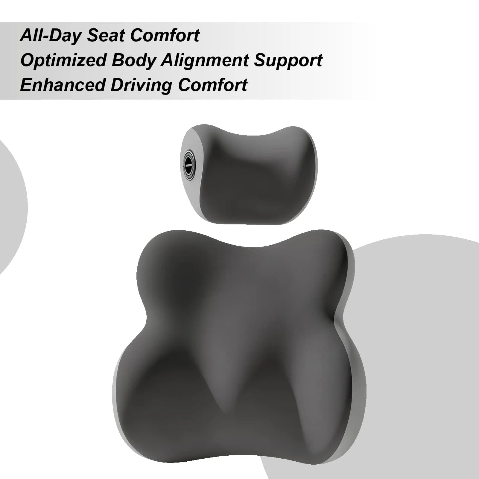 Supporto lombare per auto Kit di cuscini per il collo dell'auto con poggiatesta traspirante in memory foam ergonomico per veicoli, camion, viaggi, pendolari