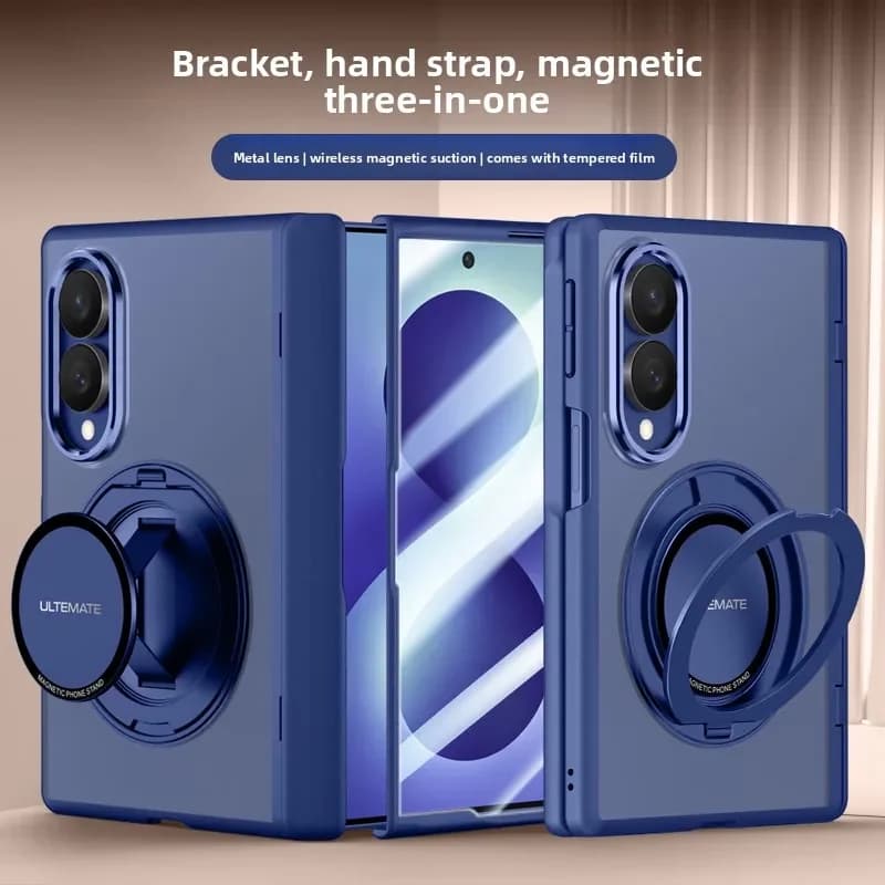 Magnetic Skin-Fee Stand Shell-Film Integrated Shockproof Case for Samsung Z Fold 8 with Magsafe Hinge Protection Cover