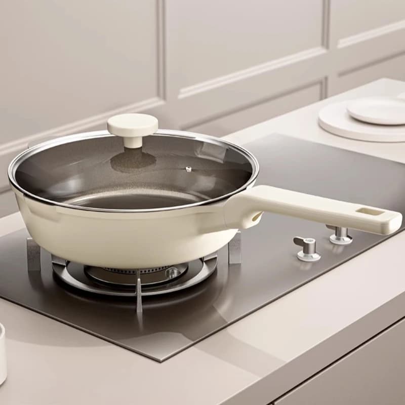 Padella Antiaderente Senza Rivestimento, Wok Profondo Senza Fumo per Cucina Sana, Padella Multiuso per Piano Cottura, Uso Domestico