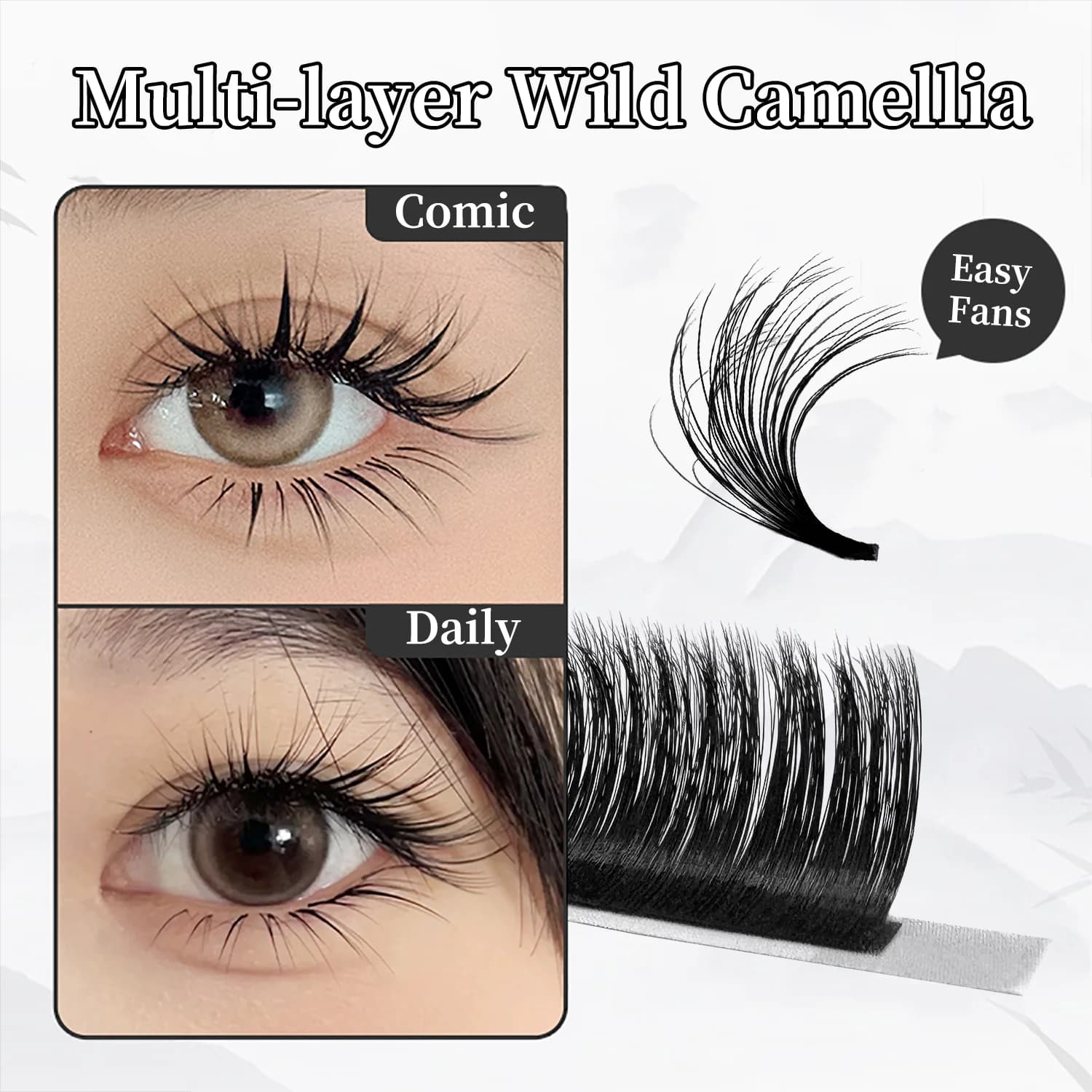 Flower Eyelashes 5D Ventaglio Easy Eyelash Extensions Ceiling Volume Fans Thin Eyelashes Premade Three-dimensional multi-layer flowering eyelashes