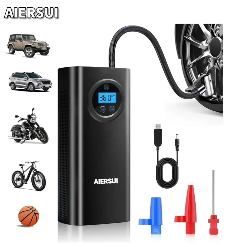 Pompa gonfiabile per pneumatici per auto senza fili con compressore d'aria portatile da 120 W per pompa elettrica per pneumatici per bici da auto moto